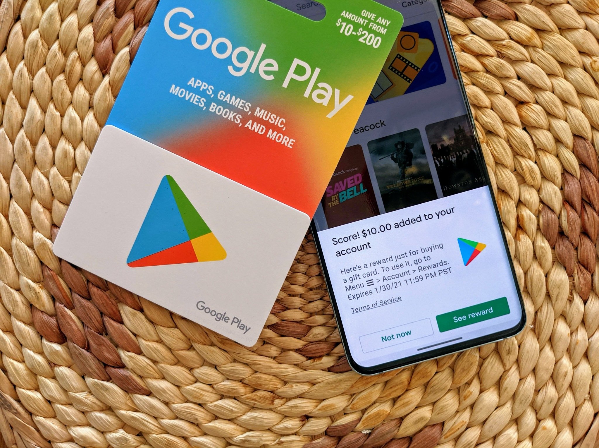 What is a Google Play card used for?